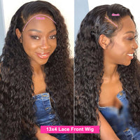 Transparent Deep Wave Frontal Wig 13X4 Deep Curly Lace Front Human Hair Wigs Cranberry 4X4 Deep Wave Closure Wig Pre Plucked