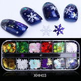 12 Grids Opal Dream Crystal Sequins Nail Flake Galaxy Iridescent Aurora 3D Paillette for Winter Autumn Manicure Decoration