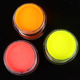 3pcs Neon Acrylic Powder Nail Art Extension Design Fluorescent Engraving Dipping Powder Acrylic Manicure