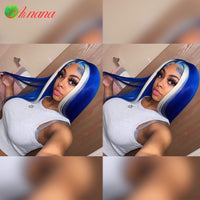 Blue With 613 Straight/Body Wave Hair Pre-Plucked 5x5 Lace Closure Wigs Transparent Lace Frontal Human Hair Wigs