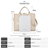 Luxury Designer Tote Bags Handbags Female Letter Leisure Bag PU Luxury PURSE