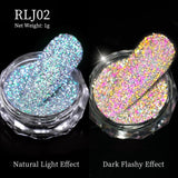 Reflective Nail Art Powder Glitter Nails Super Shinning Crystal Rhinestones Sequins Chrome Pigment UV Gel Polish DIY Decorations