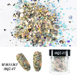 10ML Bottled Nail Art  White Black Gold Purple Light Colorful Nail Woolen Powder Nail Art Glitter Nails