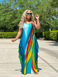 Print Maxi Dress Robe Femme Sleeveless Sling Loose Dress plus size avail