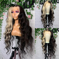 Ombre Body Wave Lace Front Wig Platinum Lace Front Human Hair Wigs For Women 613 Colored HD Lace Frontal Wig Loose Deep Wave Wig