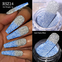 Reflective Nail Art Powder Glitter Nails Super Shinning Crystal Rhinestones Sequins Chrome Pigment UV Gel Polish DIY Decorations