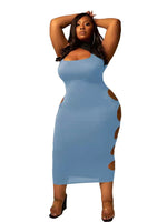 Plus Size avail Bodycon Hollow Out Dress