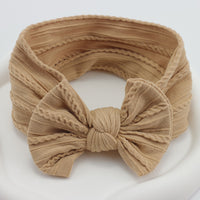 5 Cable Knit Bow Baby Headbands Elastic Nylon Baby Girl Head bby