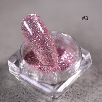 1Box Silver Reflective Nail Powder Color-Change Reflection Glitter Shinning Crystal Rhinestone Powder UV Gel Polish Chrome Dust