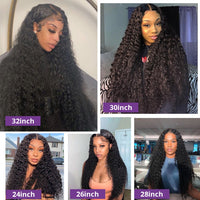 360 Full Lace Wig Human Hair Pre Plucked Frontal Curly Wigs 34 32 30 Inch 13x4 Hd Deep Water Wave Lace Front Wig