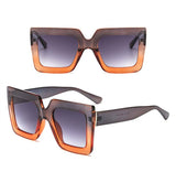 Fashion Square Crystal Diamond Sunglasses  Designer Big Frame Unique Gradient Black Sun Glasses