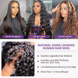 360 Full Lace Frontal Wig Water Wave Curly Human Hair Wig 13x6 Hd Glueless Lace Front Wigs 30 Inch 5x5 Closure Wig