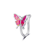 1Pc Crystal Butterfly Fake Nose Ring Non Piercing Clip On Nose Ring Indian Style Nose Cuff Fake Piercing Septum  Jewelry