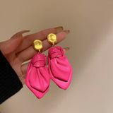 statement Vintage Pu Leather Big Hoop Earrings