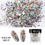 10ML Bottled Nail Art  White Black Gold Purple Light Colorful Nail Woolen Powder Nail Art Glitter Nails