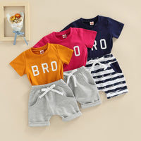2pcs Casual Baby Boys Letter Short Sleeve outfits bby