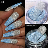 Reflective Glitter Nail Powder Green Red Holographic Nail Art Dust Shinning Chrome Pigment DIY Manicures Decoration