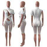 Women Sexy Cut Out Twist Shorts Skinny Club Party Playsuit One Piece Outfit Romper bodysuit