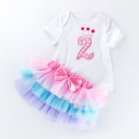 Girls Tutu Toddler Kids Clothes Baby 1st Birthday Outfits bby