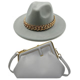 Fedoras Hat Two Hat Oversized Chain Accessory Bag purse