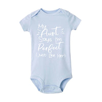 Toddler My Aunt Says Im Perfect Letter Print onesie