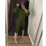 Knitwears Two Piece Set Winter Knitted Sweaters Pullovers Crop Top