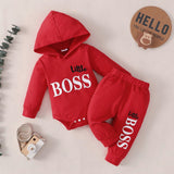 2pc Newborn Baby Boy Clothes Long Sleeve Hooded outfit bby