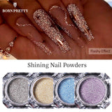 Reflective Glitter Powder Sea Salt Nail Powder Shining Nail Glitter Chrome Pigment Dust Holo Powder Nail Decoration