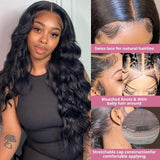 200 250 Density Human Hair Lace Frontal Wigs Brazilian Body Wave 13x4 HD Lace Front Wig Human Hair Pre Plucked 30 Inch - Divine Diva Beauty