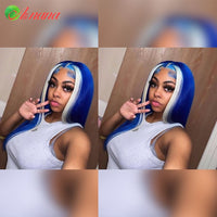 Blue With 613 Straight/Body Wave Hair Pre-Plucked 5x5 Lace Closure Wigs Transparent Lace Frontal Human Hair Wigs