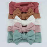 5 Cable Knit Bow Baby Headbands Elastic Nylon Baby Girl Head bby