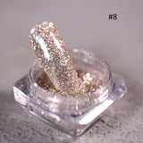 1Box Silver Reflective Nail Powder Color-Change Reflection Glitter Shinning Crystal Rhinestone Powder UV Gel Polish Chrome Dust