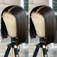 Human Hair Wigs Brazilian Straight Bob Wigs Transparent Human Hair Frontal Lace Wig PrePlucked Wigs Natural Hair