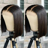 Human Hair Wigs Brazilian Straight Bob Wigs Transparent Human Hair Frontal Lace Wig PrePlucked Wigs Natural Hair