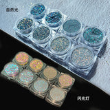 1Box Silver Reflective Nail Powder Color-Change Reflection Glitter Shinning Crystal Rhinestone Powder UV Gel Polish Chrome Dust