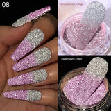 Reflective Glitter Nail Powder Green Red Holographic Nail Art Dust Shinning Chrome Pigment DIY Manicures Decoration