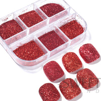 6 Grids Sparkly Reflection Glitter Powder For Nail Reflective Crystal Diamond Effect Sequin Gel Polish Pigment