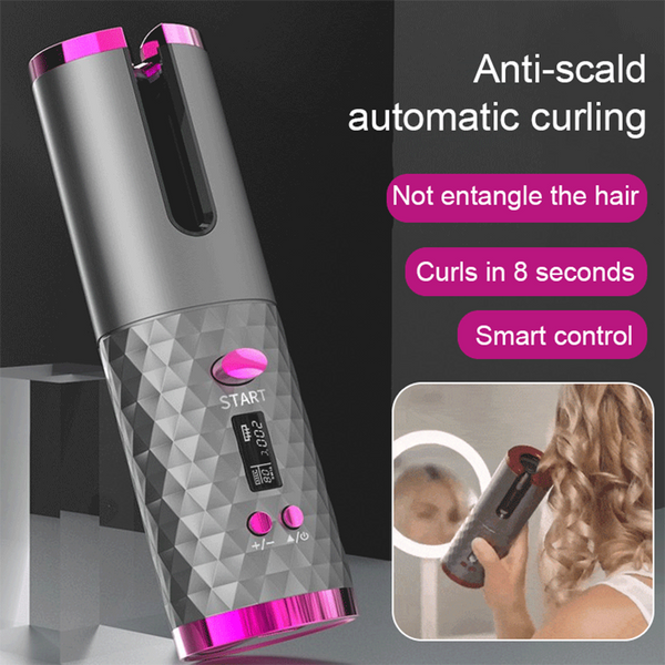 Wireless Multi-Automatic Hair Curler Hair Curling Iron LCD Ceramic Rotating Hair Magic Curling Wand Irons Hair Styling tool