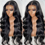 Body Wave Transparent Lace Front Human Hair Wigs Brazilian Water Wavy Lace Frontal Wig PrePlucked 4x4 Lace Closure Wig