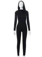 Long Sleeve Zip Jumpsuit Women solid Slim Sexy bodysuit