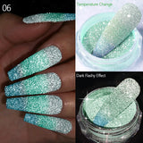 Reflective Glitter Nail Powder Green Red Holographic Nail Art Dust Shinning Chrome Pigment DIY Manicures Decoration