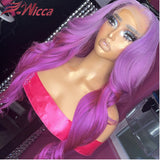 Highlight Purple Colored Human Hair Wigs Brazilian Remy Hair Pre Plucked 13x4 Lace Front Human Hair Wigs Lace Wigs