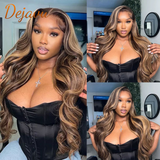 13X4 Lace Front Human Hair Wigs Highlight Wig P4/27 Colored Human Hair Wigs HD Transparent Body Wave Lace Front Wig 12-34Inch