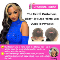 Ombre Body Wave Lace Front Wig Platinum Lace Front Human Hair Wigs For Women 613 Colored HD Lace Frontal Wig Loose Deep Wave Wig