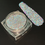 1Box Silver Reflective Nail Powder Color-Change Reflection Glitter Shinning Crystal Rhinestone Powder UV Gel Polish Chrome Dust