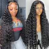 200% Water Wave Lace Front Wigs Pre Plucked With Baby Hair Curly Human Hair Wigs Deep Wave Frontal Wigs Lace Closure