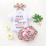 Daddys Girl Mommys World Print short Sleeve outfit