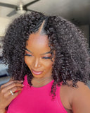 V Part Wig Human Hair full machine No Leave Out Brazilian Kinky Curly Hair Wigs Deep Wave  Jerry Curly Glueless 200% - Divine Diva Beauty