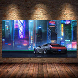 Cyberpunk Roadster Wall Art Game Canvas Painting Suitable for Gamers Room Boy Bedroom Decor Wall Art Pictures Posters and Prints