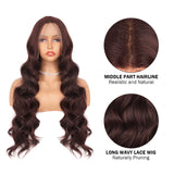 *****SALE****Body Wave Lace Front Wigs Synthetic Reddish Brown Wig Ombre Red Lace Frontal Wig Pre Plucked With Baby Hair